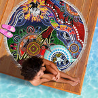 Personalised Dragons NAIDOC Week 2024 Beach Blanket Australia Aboriginal Dot Painting