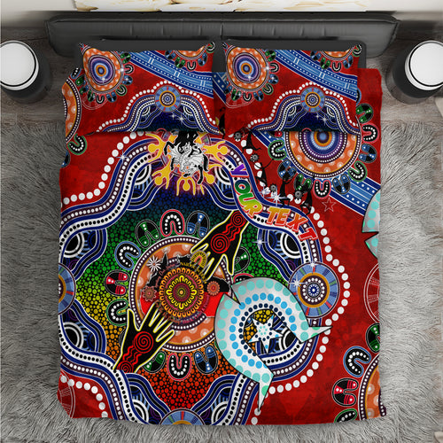 Personalised Dragons NAIDOC Week 2024 Bedding Set Australia Aboriginal Dot Painting