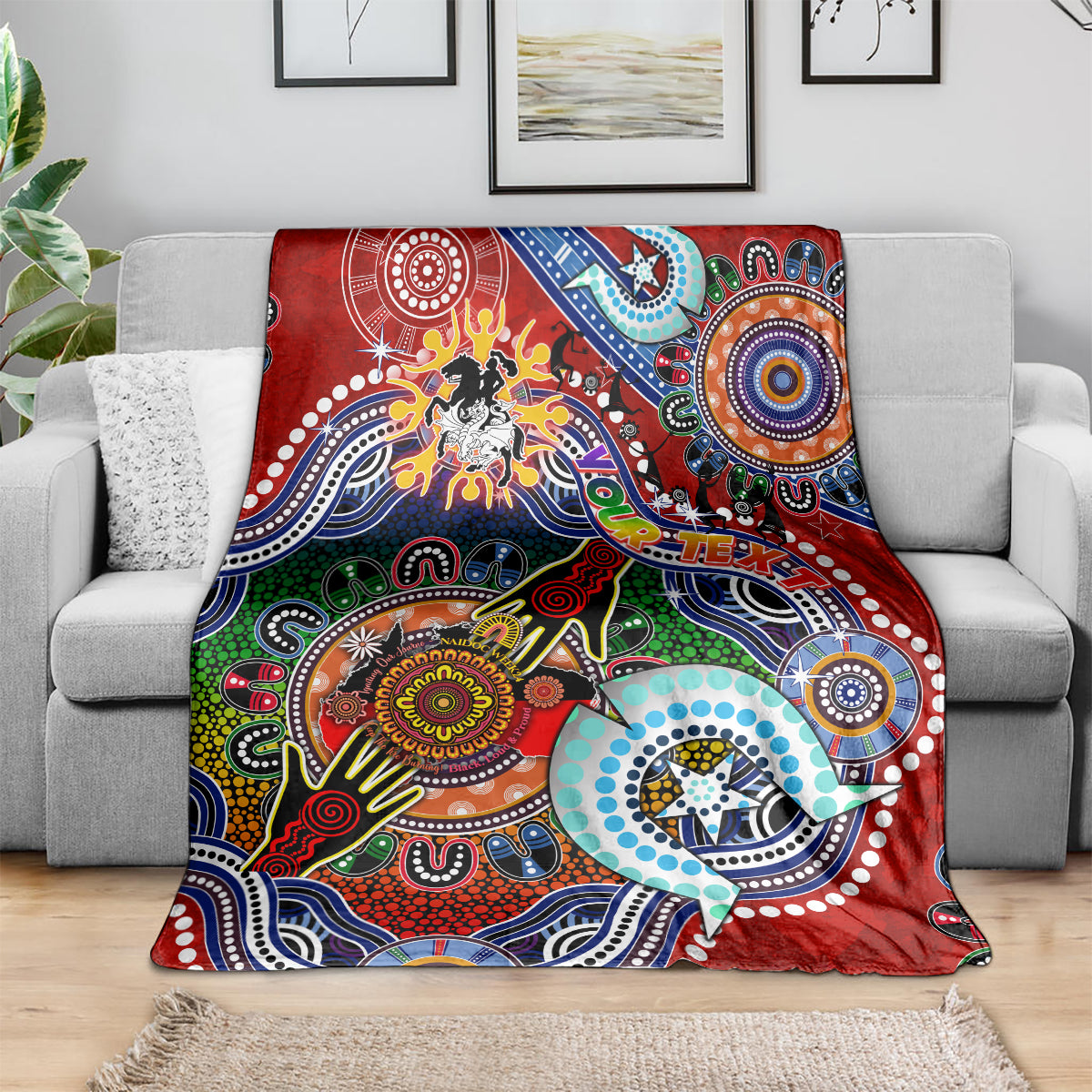 Personalised Dragons NAIDOC Week 2024 Blanket Australia Aboriginal Dot Painting