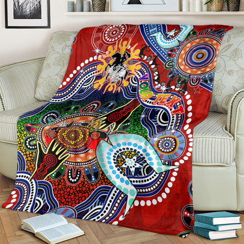 Personalised Dragons NAIDOC Week 2024 Blanket Australia Aboriginal Dot Painting