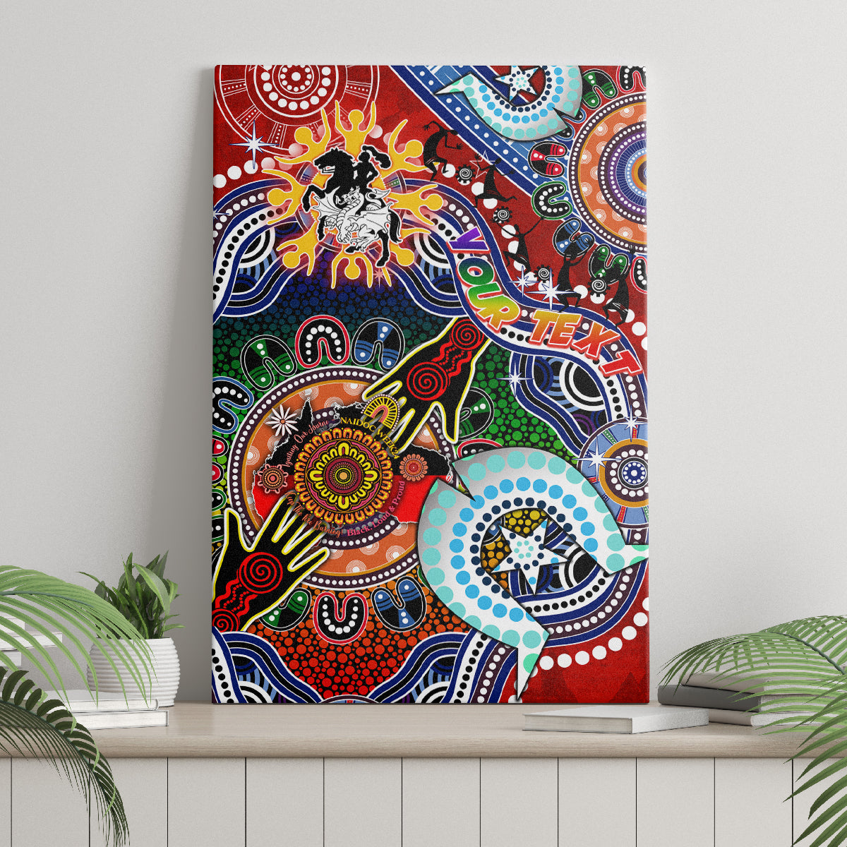 Personalised Dragons NAIDOC Week 2024 Canvas Wall Art Australia Aboriginal Dot Painting