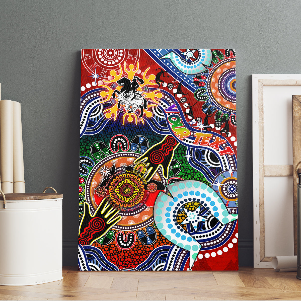 Personalised Dragons NAIDOC Week 2024 Canvas Wall Art Australia Aboriginal Dot Painting