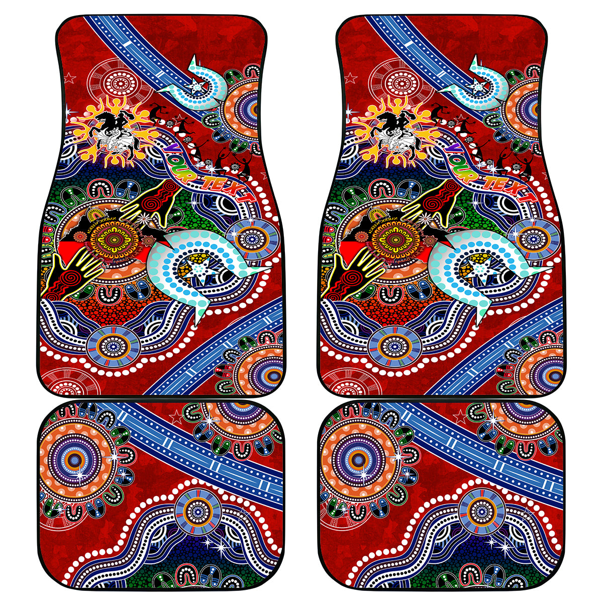 Personalised Dragons NAIDOC Week 2024 Car Mats Australia Aboriginal Dot Painting