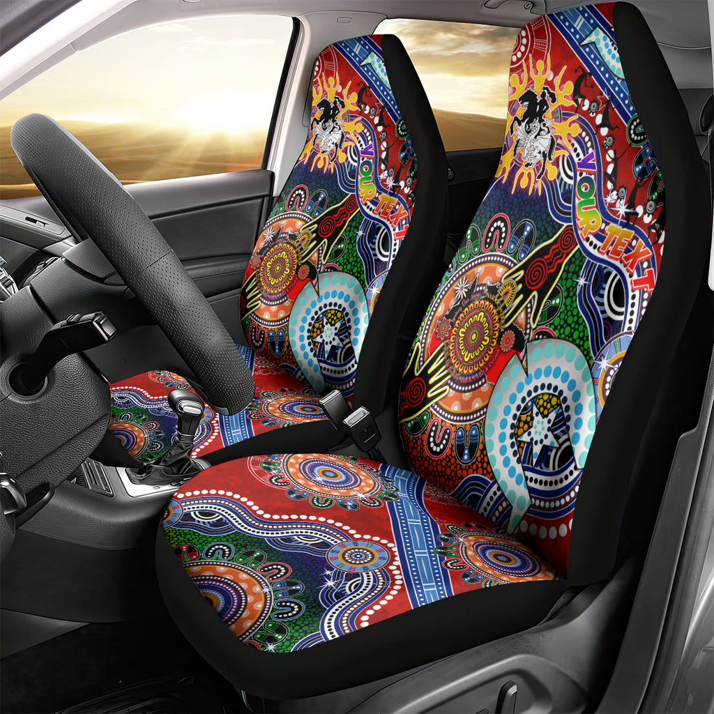 Personalised Dragons NAIDOC Week 2024 Car Seat Cover Australia Aboriginal Dot Painting