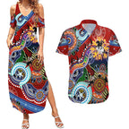 Personalised Dragons NAIDOC Week 2024 Couples Matching Summer Maxi Dress and Hawaiian Shirt Australia Aboriginal Dot Painting