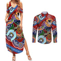 Personalised Dragons NAIDOC Week 2024 Couples Matching Summer Maxi Dress and Long Sleeve Button Shirt Australia Aboriginal Dot Painting