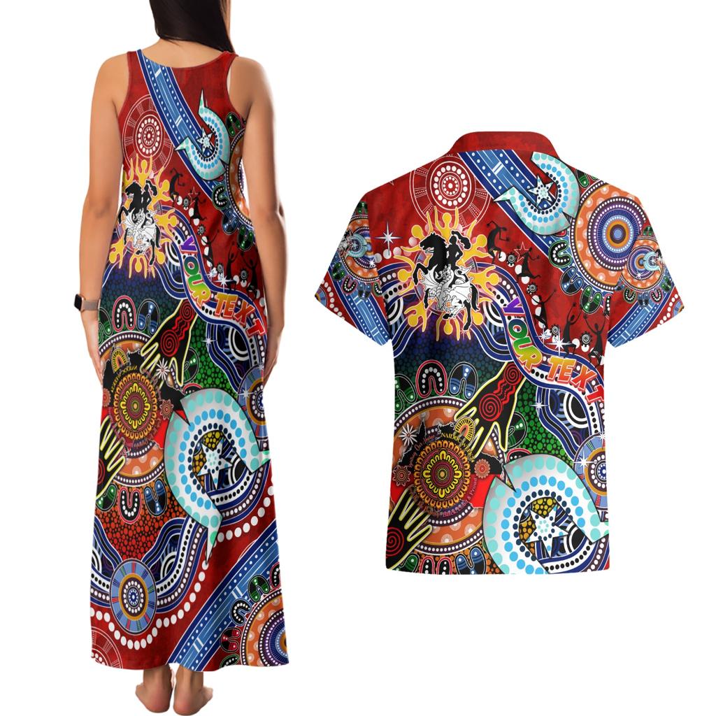 Personalised Dragons NAIDOC Week 2024 Couples Matching Tank Maxi Dress and Hawaiian Shirt Australia Aboriginal Dot Painting