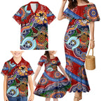 Personalised Dragons NAIDOC Week 2024 Family Matching Mermaid Dress and Hawaiian Shirt Australia Aboriginal Dot Painting