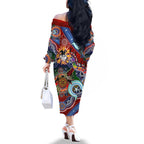 Personalised Dragons NAIDOC Week 2024 Family Matching Off The Shoulder Long Sleeve Dress and Hawaiian Shirt Australia Aboriginal Dot Painting