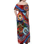 Personalised Dragons NAIDOC Week 2024 Family Matching Off Shoulder Maxi Dress and Hawaiian Shirt Australia Aboriginal Dot Painting