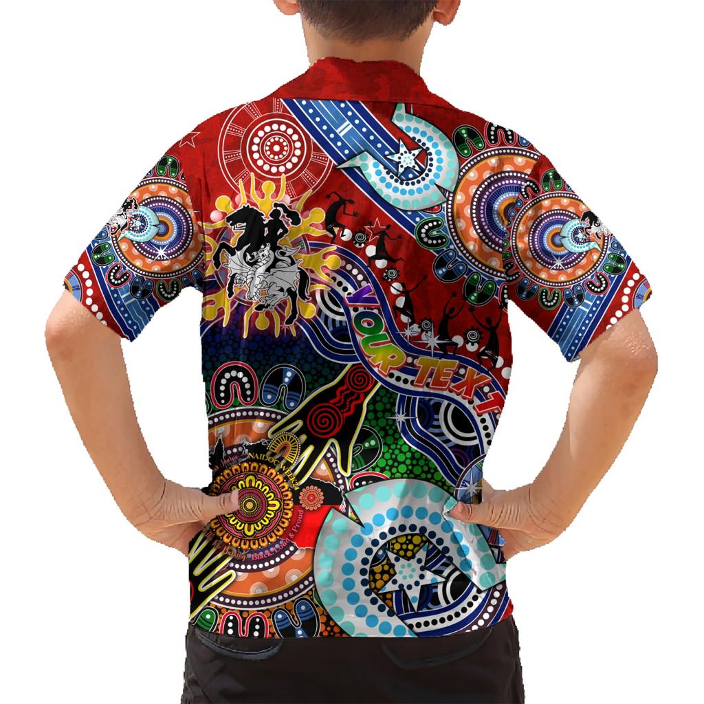 Personalised Dragons NAIDOC Week 2024 Family Matching Short Sleeve Bodycon Dress and Hawaiian Shirt Australia Aboriginal Dot Painting