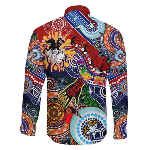 Personalised Dragons NAIDOC Week 2024 Family Matching Short Sleeve Bodycon Dress and Hawaiian Shirt Australia Aboriginal Dot Painting