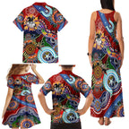 Personalised Dragons NAIDOC Week 2024 Family Matching Tank Maxi Dress and Hawaiian Shirt Australia Aboriginal Dot Painting