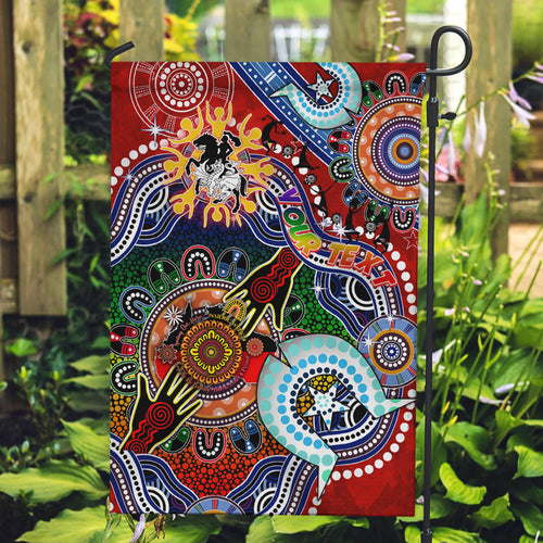 Personalised Dragons NAIDOC Week 2024 Garden Flag Australia Aboriginal Dot Painting