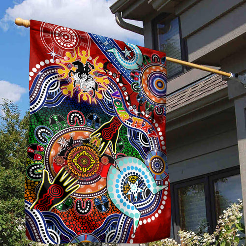 Personalised Dragons NAIDOC Week 2024 Garden Flag Australia Aboriginal Dot Painting