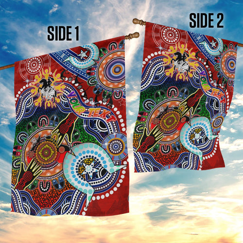 Personalised Dragons NAIDOC Week 2024 Garden Flag Australia Aboriginal Dot Painting