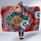 Personalised Dragons NAIDOC Week 2024 Hooded Blanket Australia Aboriginal Dot Painting