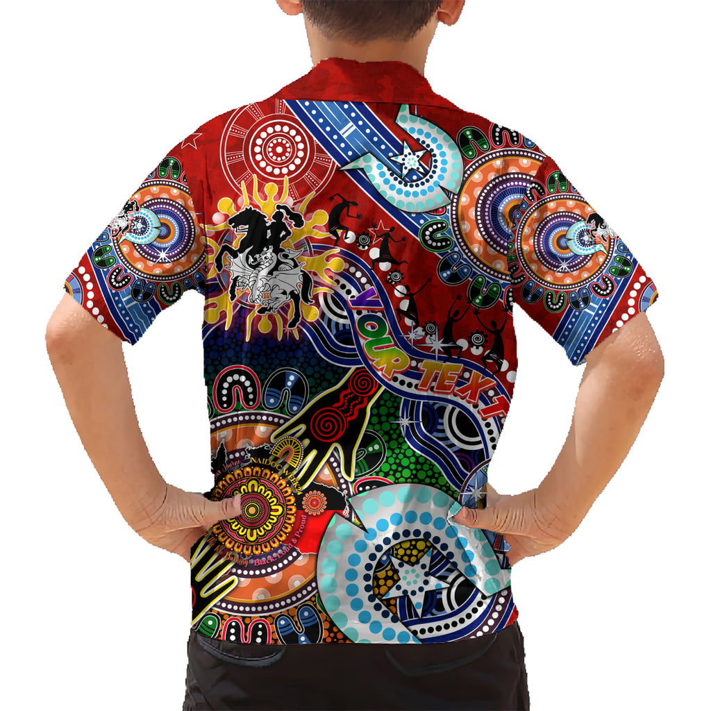 Personalised Dragons NAIDOC Week 2024 Kid Hawaiian Shirt Australia Aboriginal Dot Painting