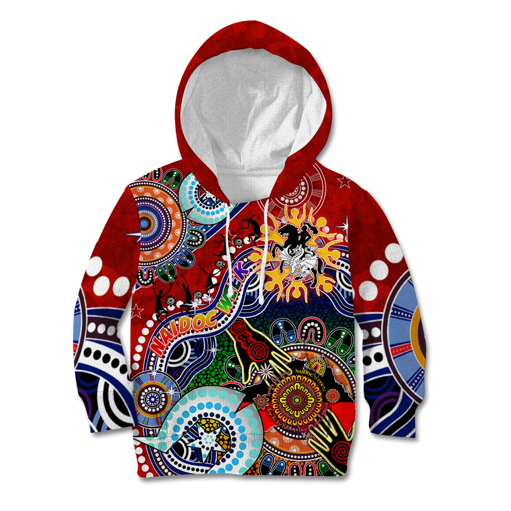 Personalised Dragons NAIDOC Week 2024 Kid Hoodie Australia Aboriginal Dot Painting