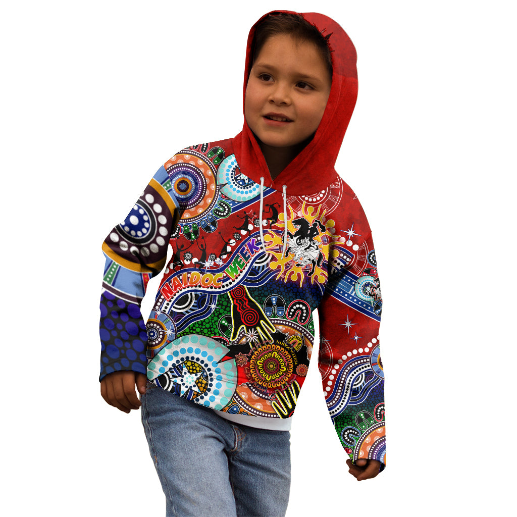 Personalised Dragons NAIDOC Week 2024 Kid Hoodie Australia Aboriginal Dot Painting