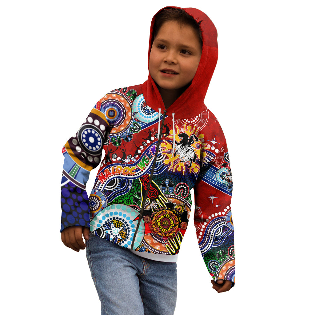 Personalised Dragons NAIDOC Week 2024 Kid Hoodie Australia Aboriginal Dot Painting