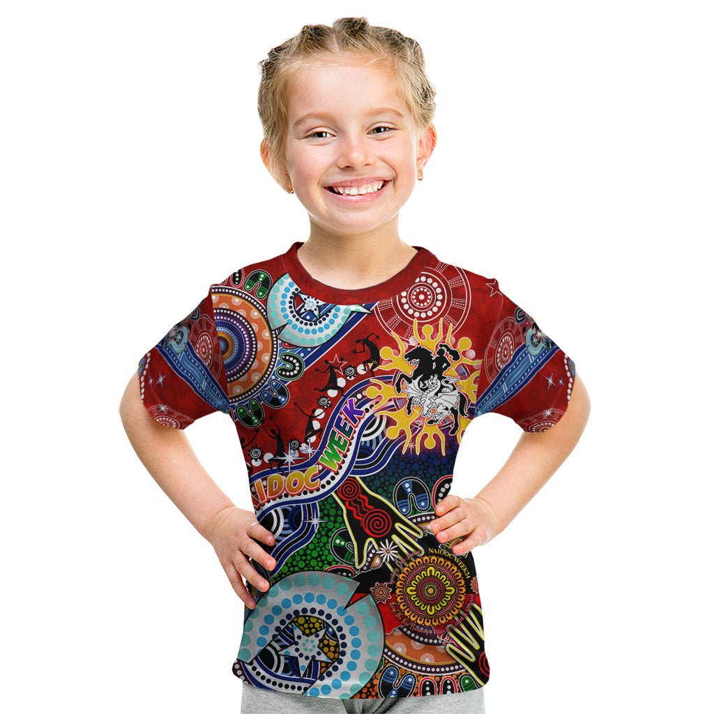 Personalised Dragons NAIDOC Week 2024 Kid T Shirt Australia Aboriginal Dot Painting