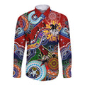 Personalised Dragons NAIDOC Week 2024 Long Sleeve Button Shirt Australia Aboriginal Dot Painting