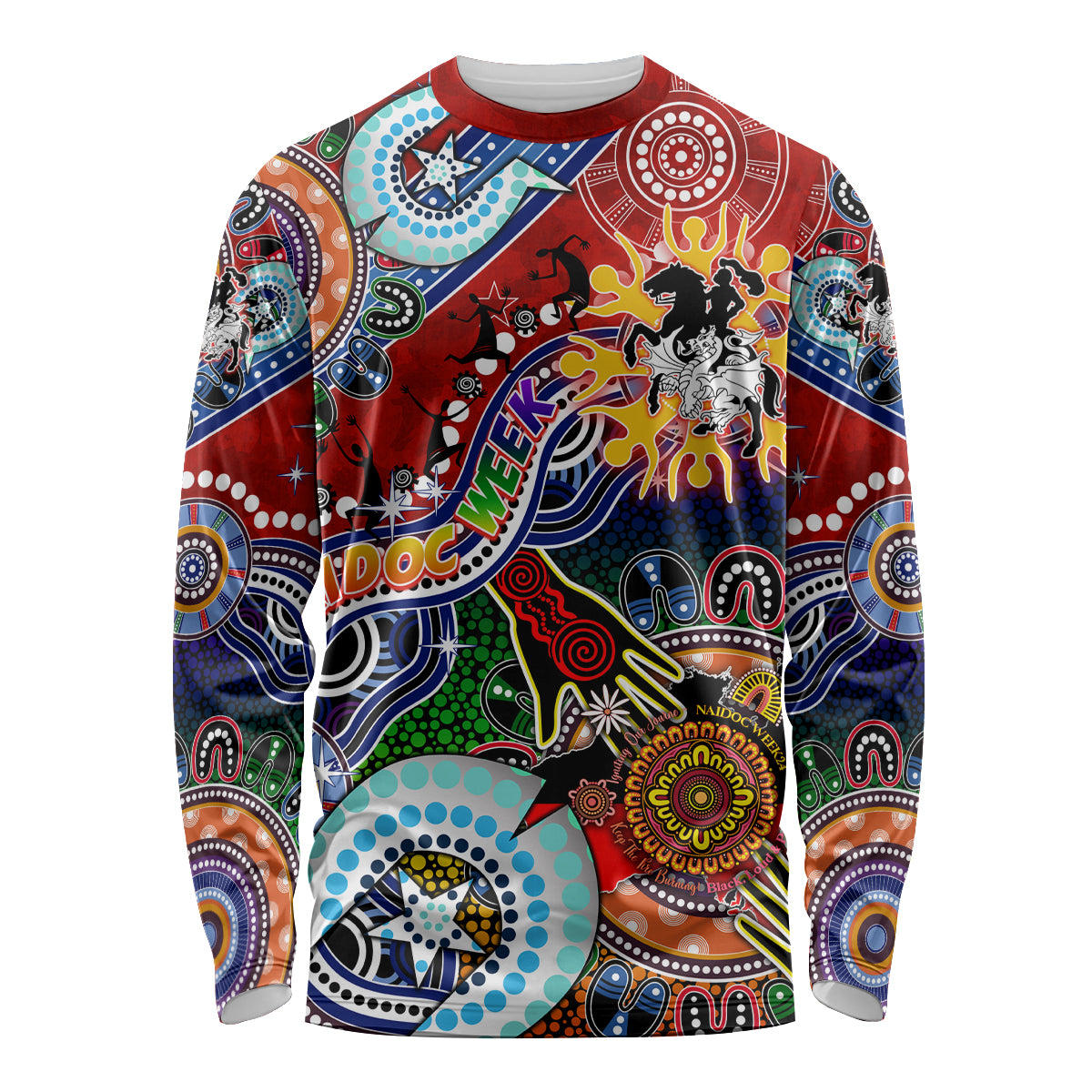 Personalised Dragons NAIDOC Week 2024 Long Sleeve Shirt Australia Aboriginal Dot Painting