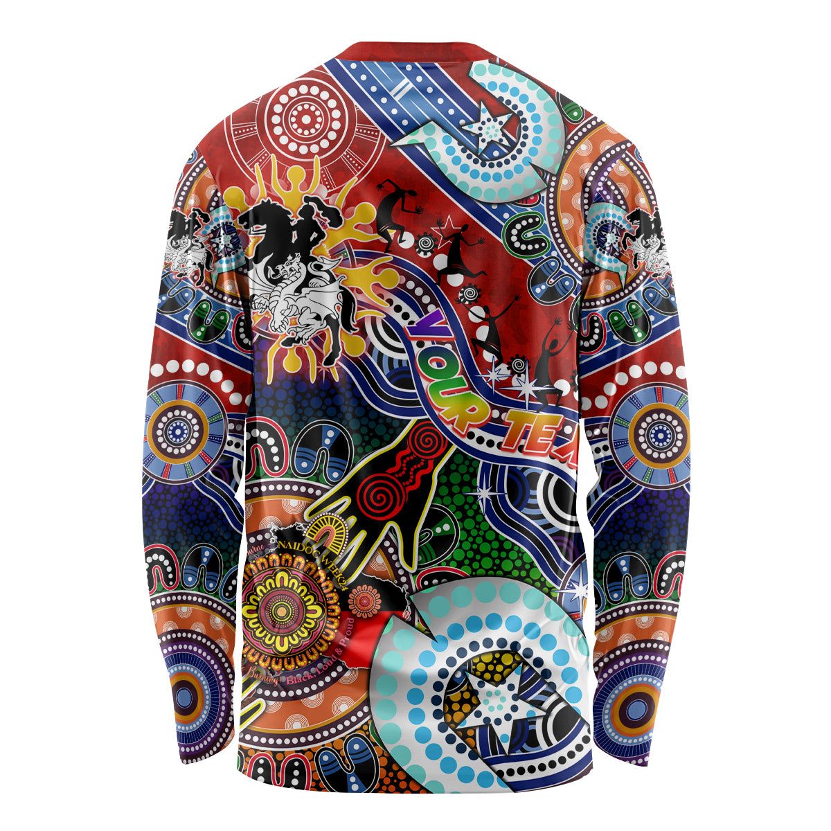Personalised Dragons NAIDOC Week 2024 Long Sleeve Shirt Australia Aboriginal Dot Painting