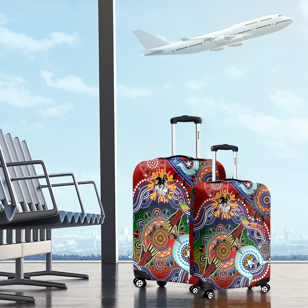Personalised Dragons NAIDOC Week 2024 Luggage Cover Australia Aboriginal Dot Painting