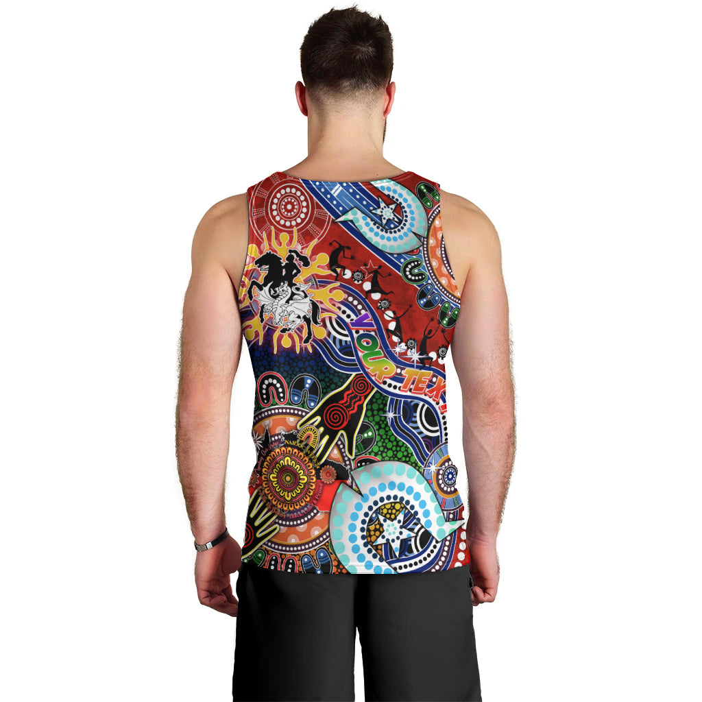 Personalised Dragons NAIDOC Week 2024 Men Tank Top Australia Aboriginal Dot Painting