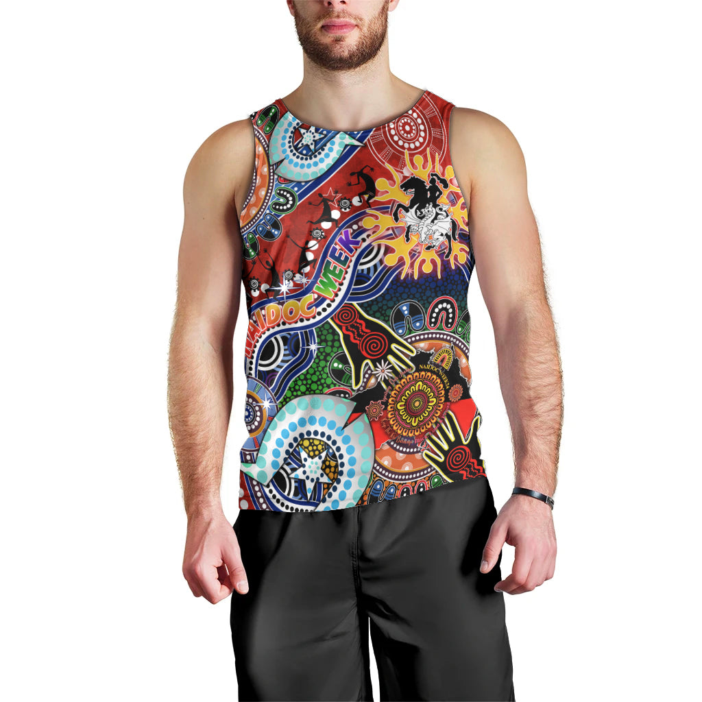 Personalised Dragons NAIDOC Week 2024 Men Tank Top Australia Aboriginal Dot Painting