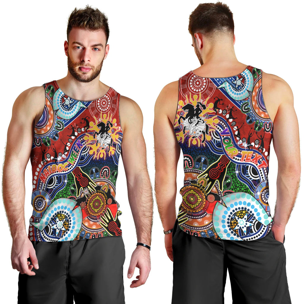 Personalised Dragons NAIDOC Week 2024 Men Tank Top Australia Aboriginal Dot Painting