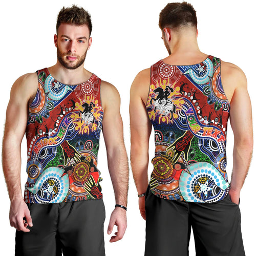 Personalised Dragons NAIDOC Week 2024 Men Tank Top Australia Aboriginal Dot Painting