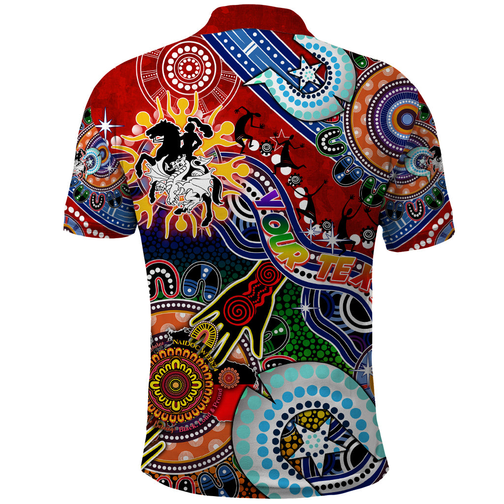Personalised Dragons NAIDOC Week 2024 Polo Shirt Australia Aboriginal Dot Painting