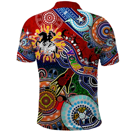 Personalised Dragons NAIDOC Week 2024 Polo Shirt Australia Aboriginal Dot Painting