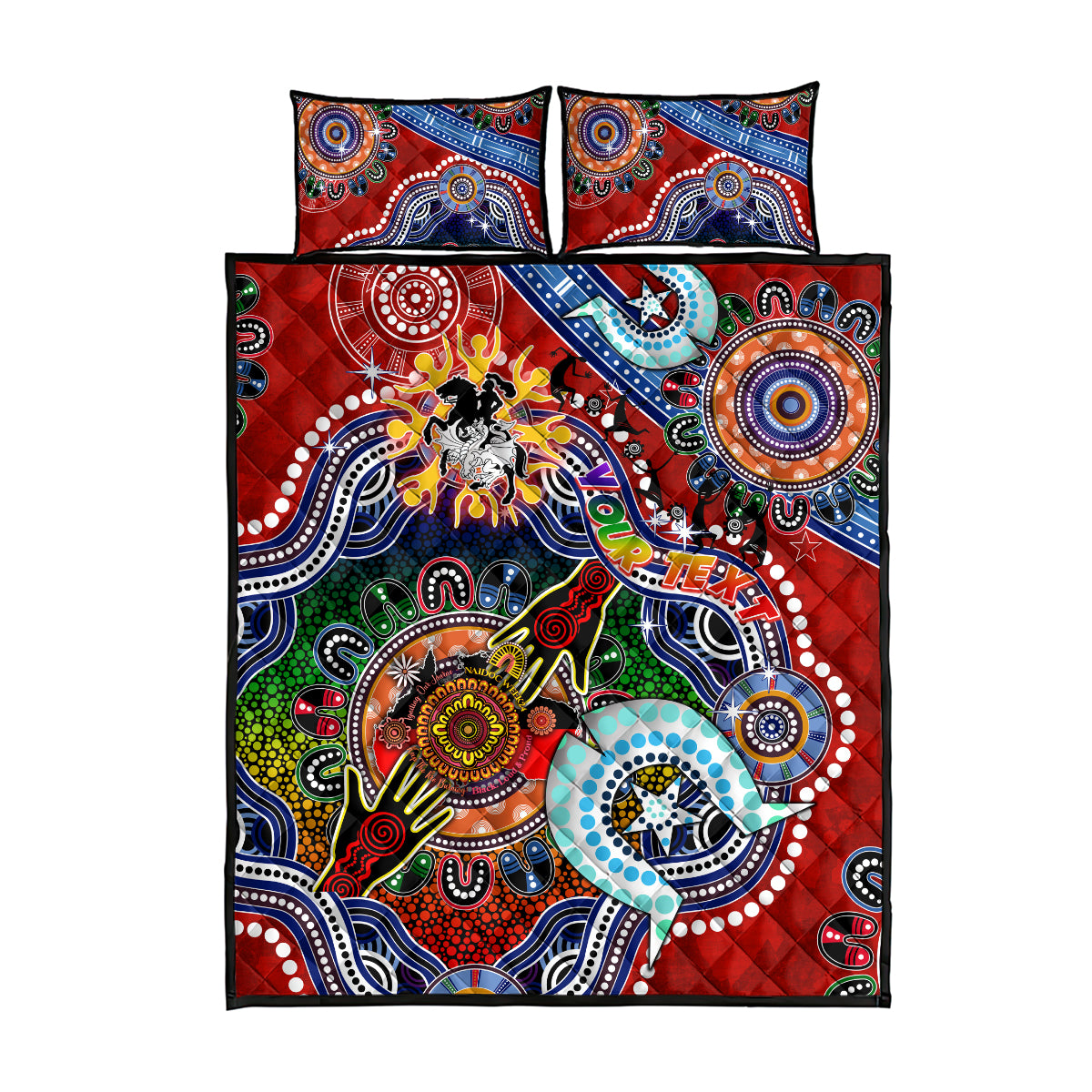 Personalised Dragons NAIDOC Week 2024 Quilt Bed Set Australia Aboriginal Dot Painting