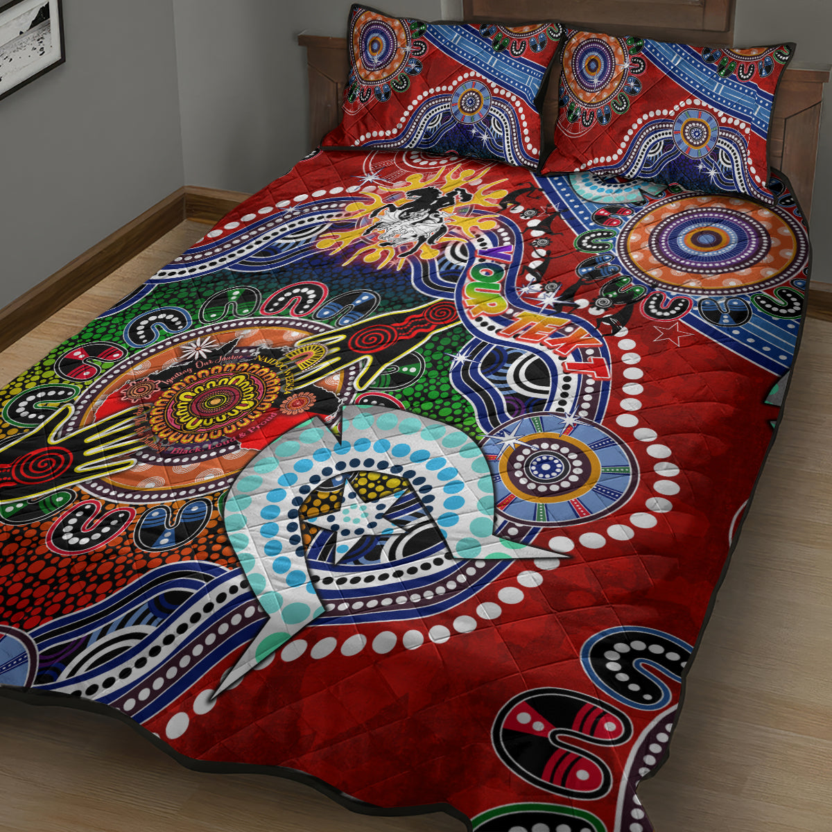 Personalised Dragons NAIDOC Week 2024 Quilt Bed Set Australia Aboriginal Dot Painting