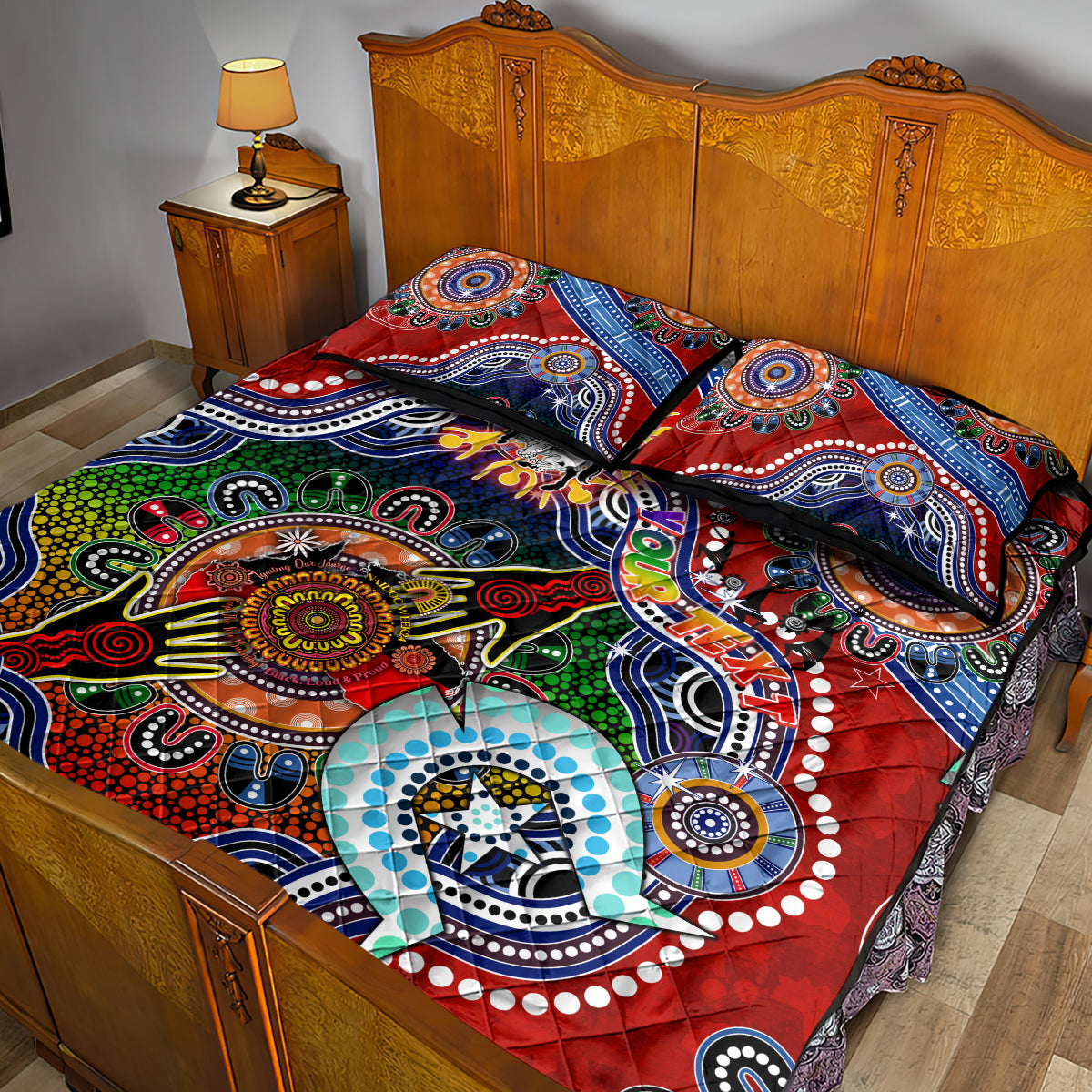Personalised Dragons NAIDOC Week 2024 Quilt Bed Set Australia Aboriginal Dot Painting