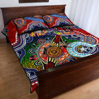 Personalised Dragons NAIDOC Week 2024 Quilt Bed Set Australia Aboriginal Dot Painting