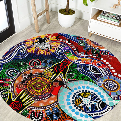 Personalised Dragons NAIDOC Week 2024 Round Carpet Australia Aboriginal Dot Painting