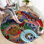 Personalised Dragons NAIDOC Week 2024 Round Carpet Australia Aboriginal Dot Painting