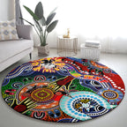 Personalised Dragons NAIDOC Week 2024 Round Carpet Australia Aboriginal Dot Painting