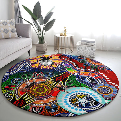 Personalised Dragons NAIDOC Week 2024 Round Carpet Australia Aboriginal Dot Painting