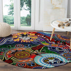 Personalised Dragons NAIDOC Week 2024 Round Carpet Australia Aboriginal Dot Painting