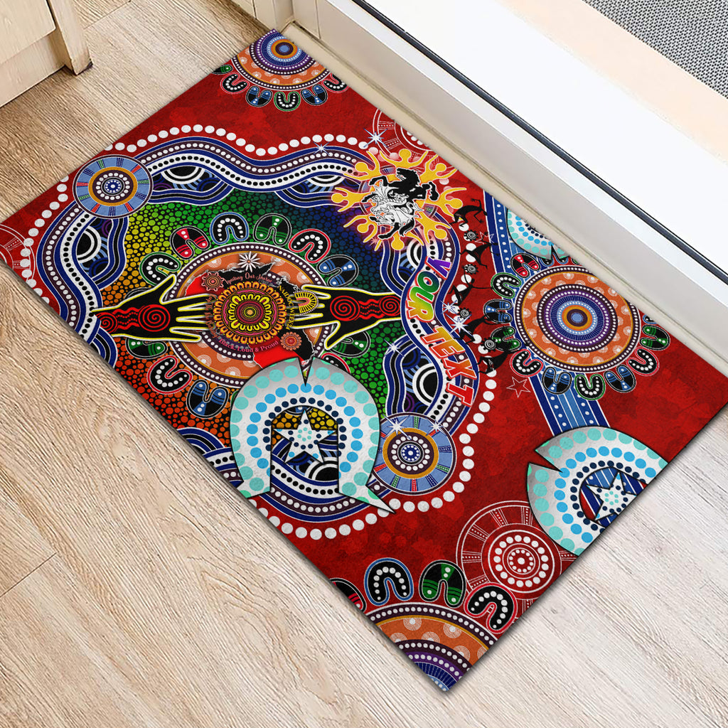 Personalised Dragons NAIDOC Week 2024 Rubber Doormat Australia Aboriginal Dot Painting