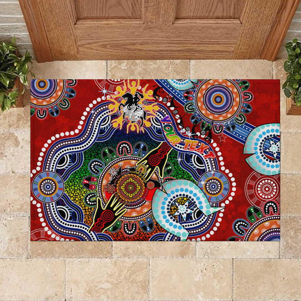 Personalised Dragons NAIDOC Week 2024 Rubber Doormat Australia Aboriginal Dot Painting