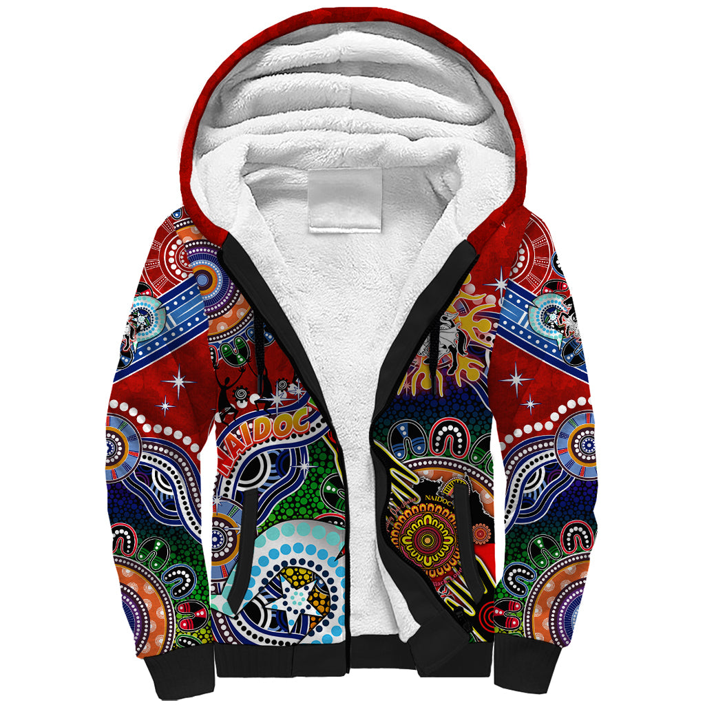 Personalised Dragons NAIDOC Week 2024 Sherpa Hoodie Australia Aboriginal Dot Painting