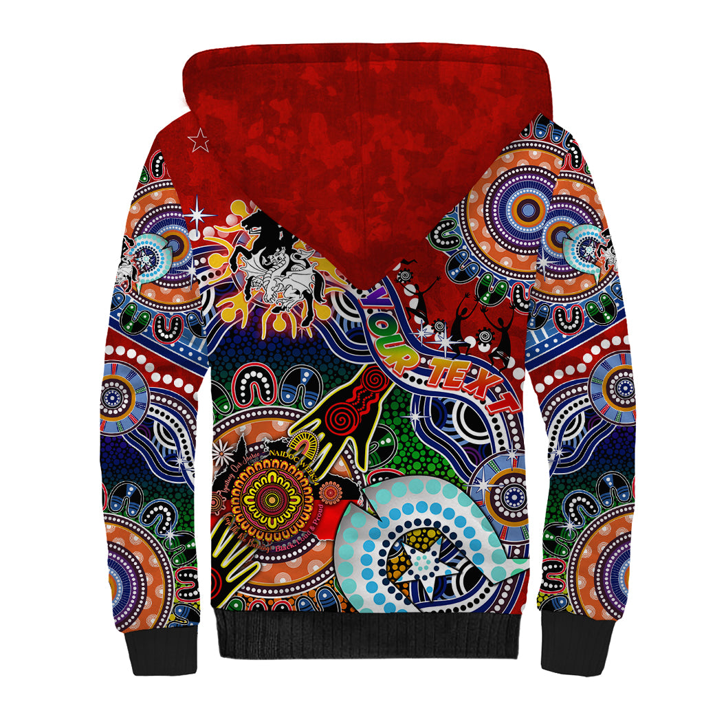 Personalised Dragons NAIDOC Week 2024 Sherpa Hoodie Australia Aboriginal Dot Painting