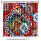 Personalised Dragons NAIDOC Week 2024 Shower Curtain Australia Aboriginal Dot Painting